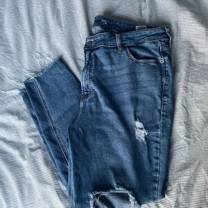 Old Navy Blue Skinny Jeans Distressed Casual